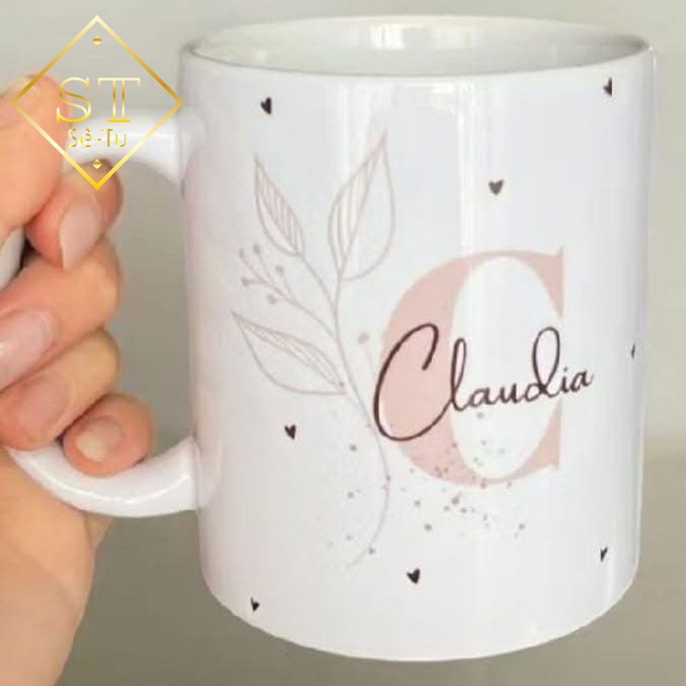 Taza con inicial más nombre
